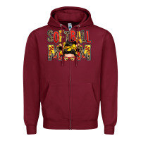 Burgundy softball mom messy bun Zipper Hoodie - Zillion Design Studio