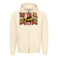 Sandshell softball mom messy bun Zipper Hoodie - Zillion Design Studio