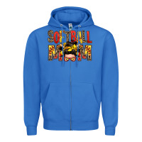 True Royal softball mom messy bun Zipper Hoodie - Zillion Design Studio