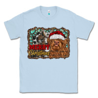 Dusty Blue merry Christmas highland cow Classic Tee - RanaPortraitStore
