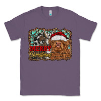 Lavender merry Christmas highland cow Classic Tee - RanaPortraitStore