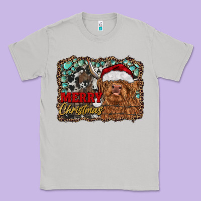 Merry Christmas Highland Cow Classic Tee Designed By Ranaportraitstore