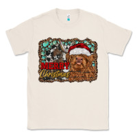 Natural merry Christmas highland cow Classic Tee - RanaPortraitStore