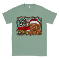 Sage merry Christmas highland cow Classic Tee - RanaPortraitStore