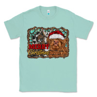 Seafoam merry Christmas highland cow Classic Tee - RanaPortraitStore