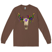 Chestnut mardi gras bullskull Long Sleeve Tee - RanaPortraitStore