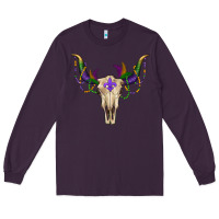 Plum mardi gras bullskull Long Sleeve Tee - RanaPortraitStore