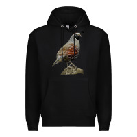 Black California Quail Bird Premium Hoodie - RanaPortraitStore