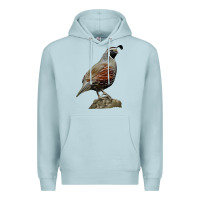 Blue Mist California Quail Bird Premium Hoodie - RanaPortraitStore