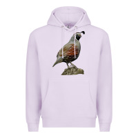 Lilac California Quail Bird Premium Hoodie - RanaPortraitStore