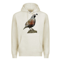 Oatmeal Heather California Quail Bird Premium Hoodie - RanaPortraitStore