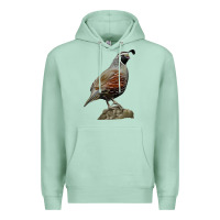 Seafoam California Quail Bird Premium Hoodie - RanaPortraitStore