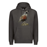 Smoke California Quail Bird Premium Hoodie - RanaPortraitStore