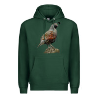Sports Green California Quail Bird Premium Hoodie - RanaPortraitStore