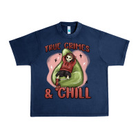 Navy true crimes & chill Urban Heavy Tee - MaliasSmallBusiness