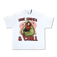 White true crimes & chill Urban Heavy Tee - MaliasSmallBusiness