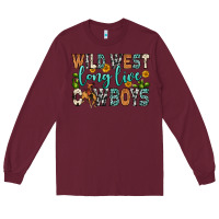 Burgundy wild west long live cowboys Long Sleeve Tee - Zillion Design Studio