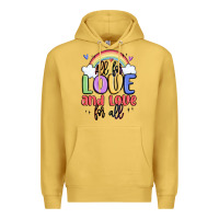 Antique Gold all for love and love for all Premium Hoodie - MaliasSmallBusiness