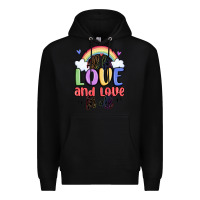 Black all for love and love for all Premium Hoodie - MaliasSmallBusiness