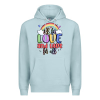 Blue Mist all for love and love for all Premium Hoodie - MaliasSmallBusiness