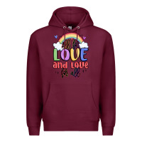 Burgundy all for love and love for all Premium Hoodie - MaliasSmallBusiness