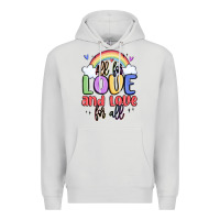Dove Grey all for love and love for all Premium Hoodie - MaliasSmallBusiness