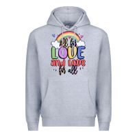 Heather Grey all for love and love for all Premium Hoodie - MaliasSmallBusiness