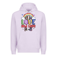 Lilac all for love and love for all Premium Hoodie - MaliasSmallBusiness