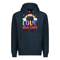 Navy all for love and love for all Premium Hoodie - MaliasSmallBusiness