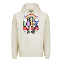 Oatmeal Heather all for love and love for all Premium Hoodie - MaliasSmallBusiness