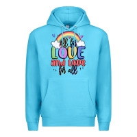 Ocean Blue all for love and love for all Premium Hoodie - MaliasSmallBusiness
