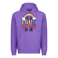 Purple all for love and love for all Premium Hoodie - MaliasSmallBusiness