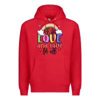 Red all for love and love for all Premium Hoodie - MaliasSmallBusiness