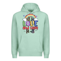 Seafoam all for love and love for all Premium Hoodie - MaliasSmallBusiness