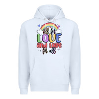 White all for love and love for all Premium Hoodie - MaliasSmallBusiness