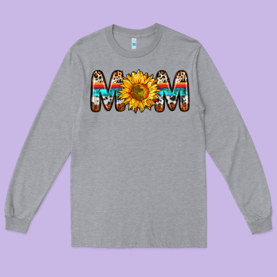 Mom Sunflower Long Sleeve Tee Designed By Zillion Design Studio