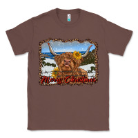 Chestnut merry christmas highland cow with farm Classic Tee - RanaPortraitStore