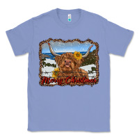 Colony Blue merry christmas highland cow with farm Classic Tee - RanaPortraitStore