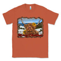 Copper merry christmas highland cow with farm Classic Tee - RanaPortraitStore