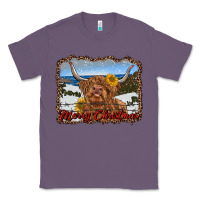 Lavender merry christmas highland cow with farm Classic Tee - RanaPortraitStore