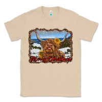 Mushroom merry christmas highland cow with farm Classic Tee - RanaPortraitStore