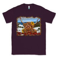 Plum merry christmas highland cow with farm Classic Tee - RanaPortraitStore