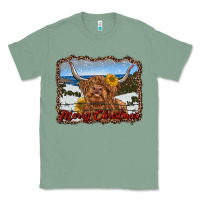 Sage merry christmas highland cow with farm Classic Tee - RanaPortraitStore
