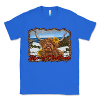 True Royal merry christmas highland cow with farm Classic Tee - RanaPortraitStore