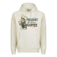 Oatmeal Heather froggy before coffee Premium Hoodie - MaliasSmallBusiness