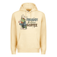 Pina Colada froggy before coffee Premium Hoodie - MaliasSmallBusiness