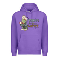 Purple froggy before coffee Premium Hoodie - MaliasSmallBusiness