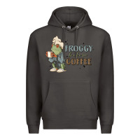 Smoke froggy before coffee Premium Hoodie - MaliasSmallBusiness
