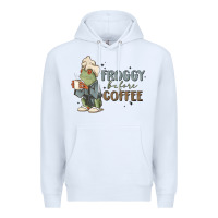 White froggy before coffee Premium Hoodie - MaliasSmallBusiness