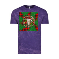 Cloud Purple Christmas bull skull Vintage Tee - BarkalooDesign